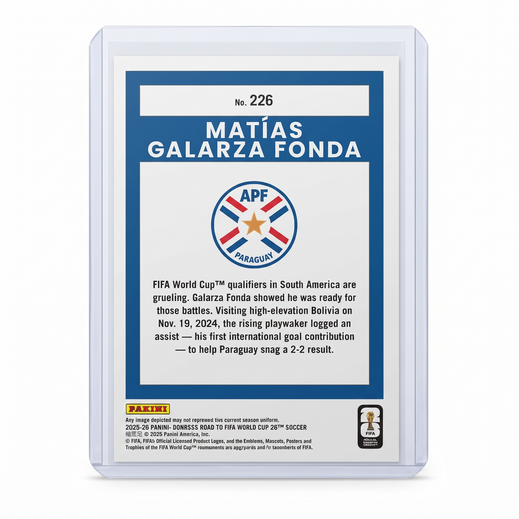 25-26 Panini Donruss RFWC Matias Galarza Fonda Rated Rookie Silver Maze #226