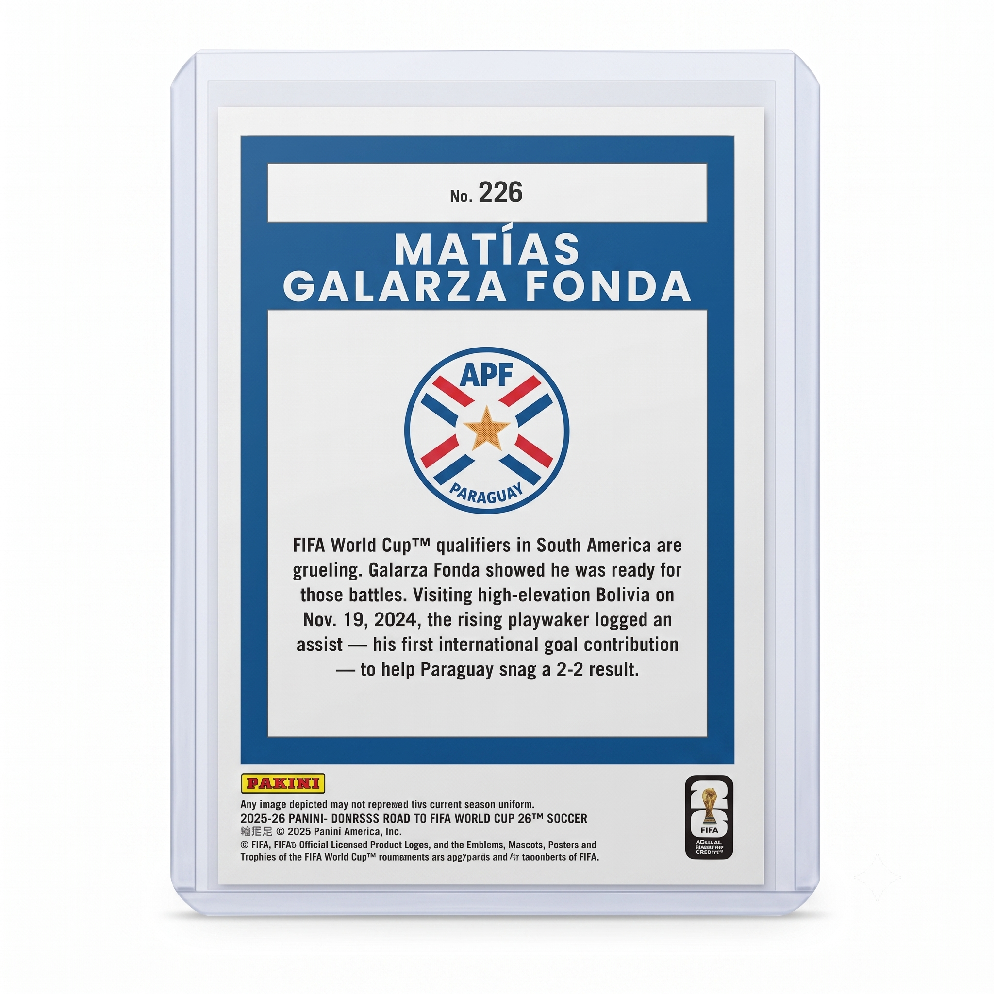 25-26 Panini Donruss RFWC Matias Galarza Fonda Rated Rookie Silver Maze #226