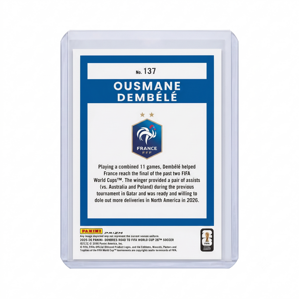 25-26 Panini Donruss RFWC Ousmane Dembélé Optic 0 Silver Holo Prizm #137