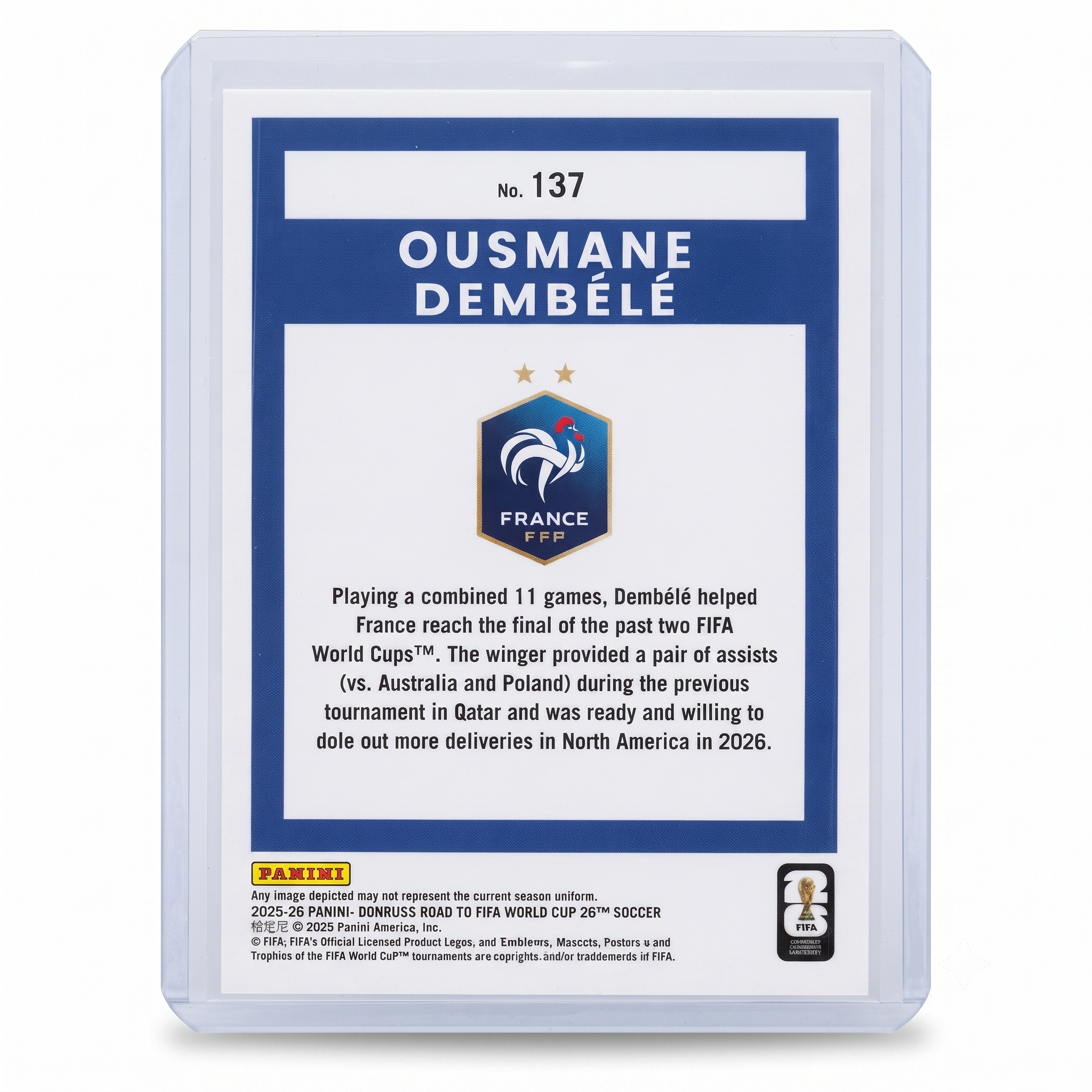25-26 Panini Donruss RFWC Ousmane Dembélé Optic 0 #137