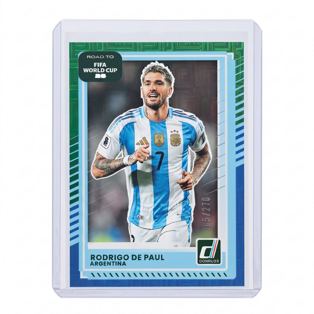 25-26 Panini Donruss RFWC Rodrigo De Paul Green & Blue Maze 085/270 #161