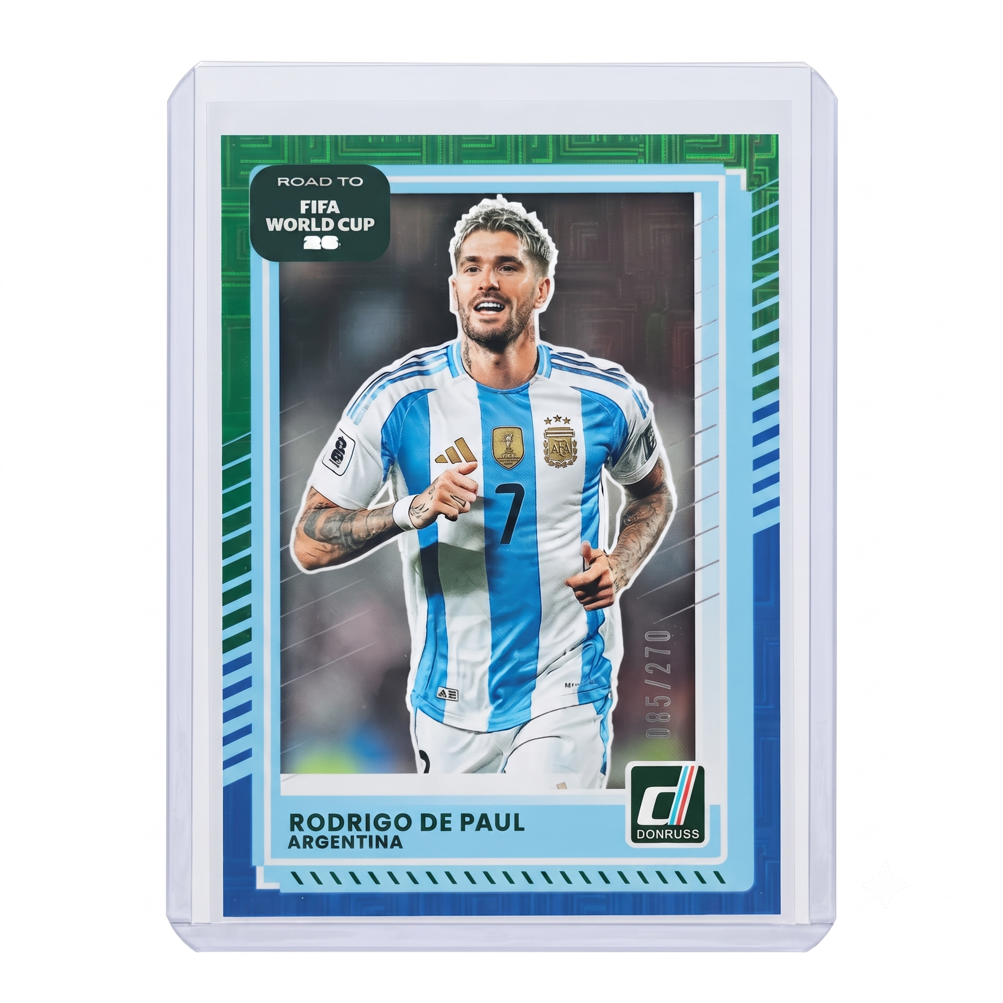 25-26 Panini Donruss RFWC Rodrigo De Paul Green & Blue Maze 085/270 #161