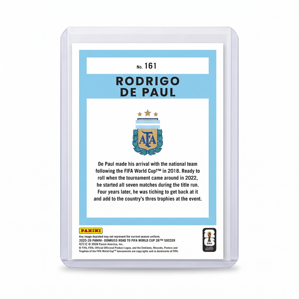 25-26 Panini Donruss RFWC Rodrigo De Paul Green & Blue Maze 085/270 #161