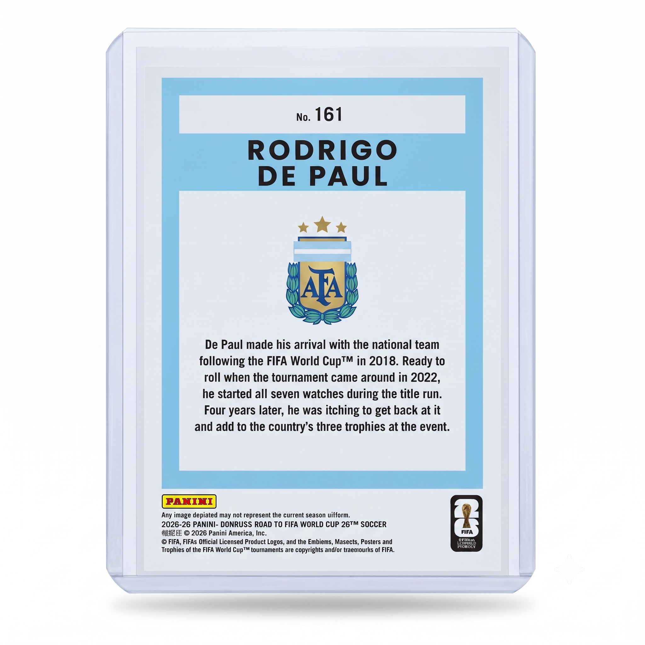 25-26 Panini Donruss RFWC Rodrigo De Paul Silver Holo Mojo #161