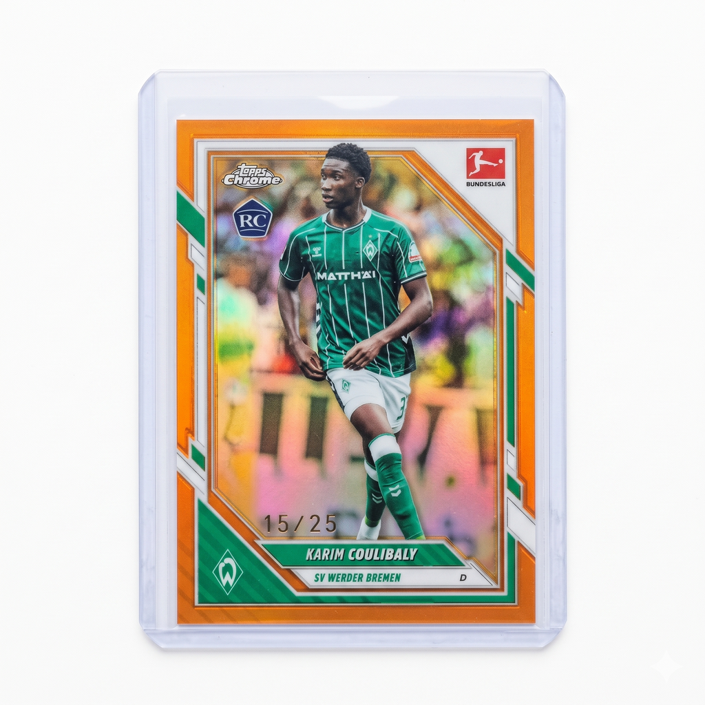 25-26 Topps Chrome Bundesliga Karim Coulibaly RC  Orange Refractor 15/25 #13
