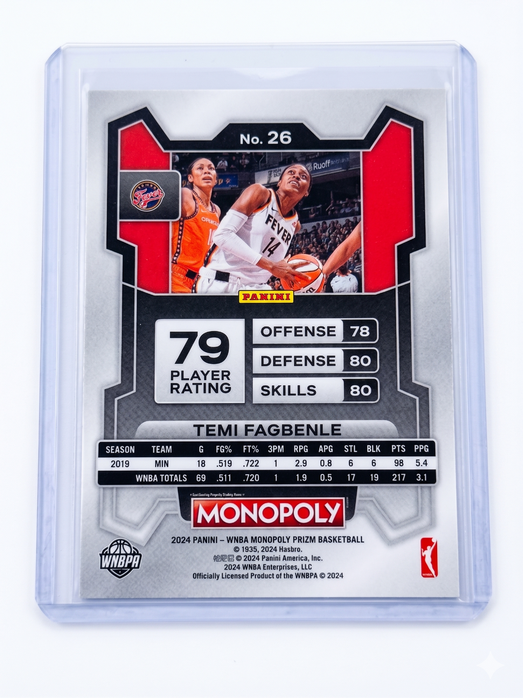 2024 Panini WNBA Monopoly PRIZM TEMI FAGBENLE Base #26