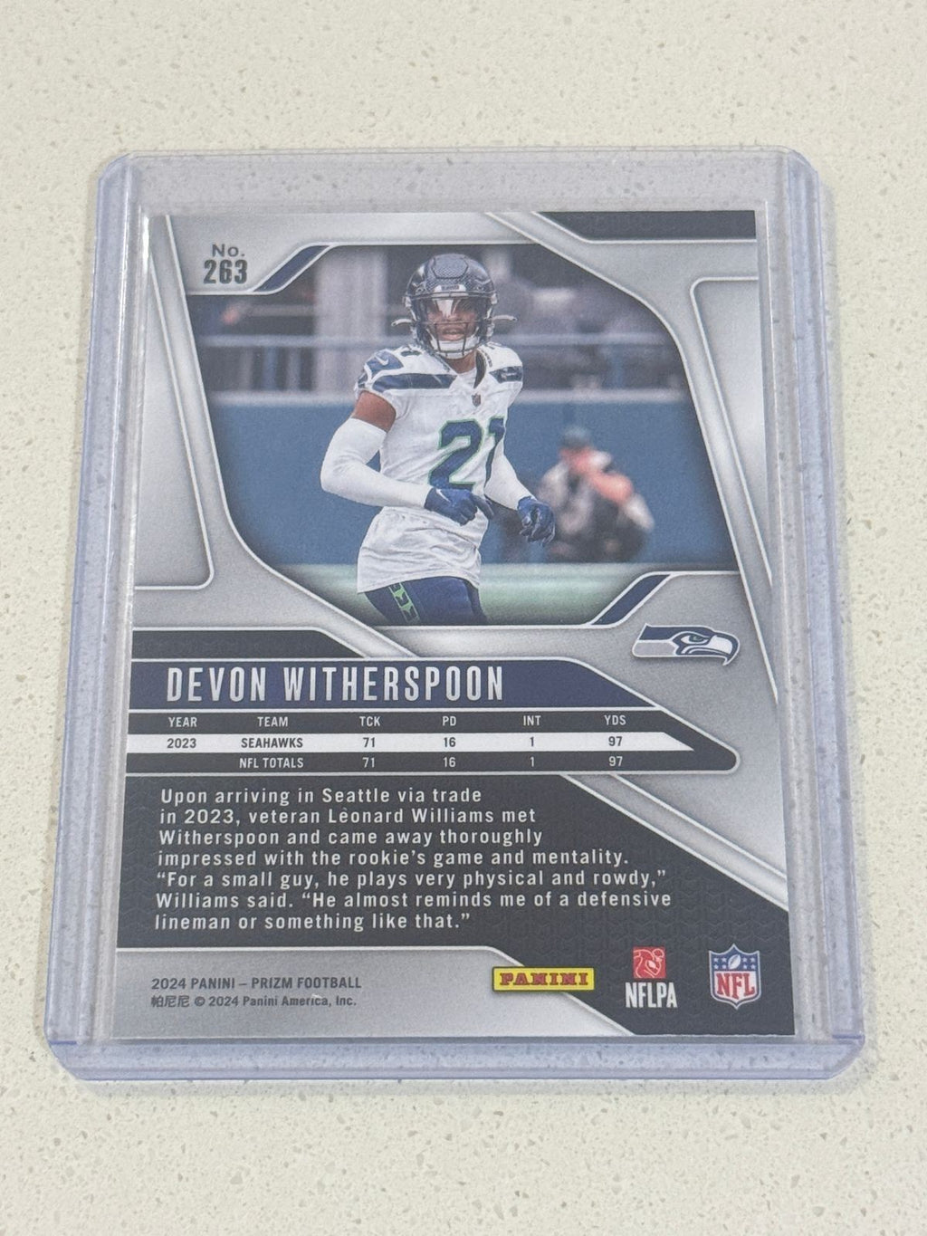 2024 Panini PRIZM Football DEVON WITHERSPOON #263 Silver PRIZM