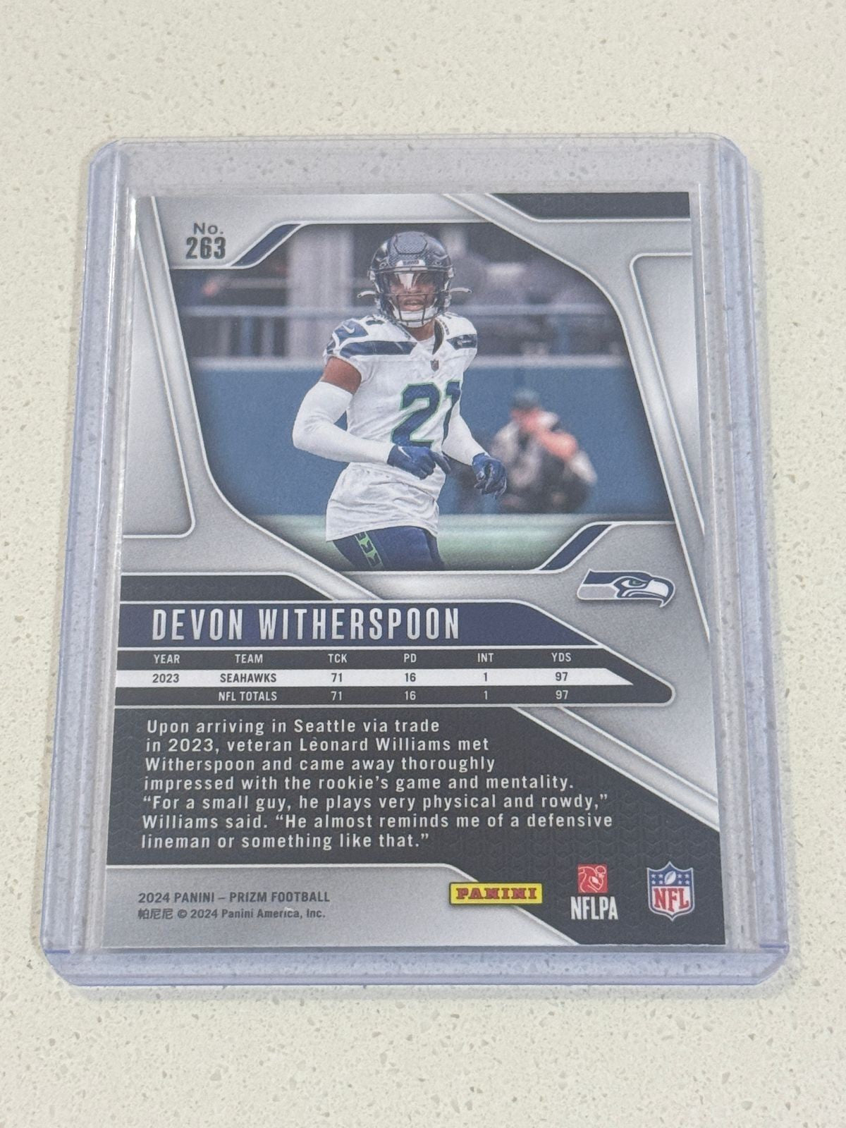 2024 Panini PRIZM Football DEVON WITHERSPOON #263 Silver PRIZM
