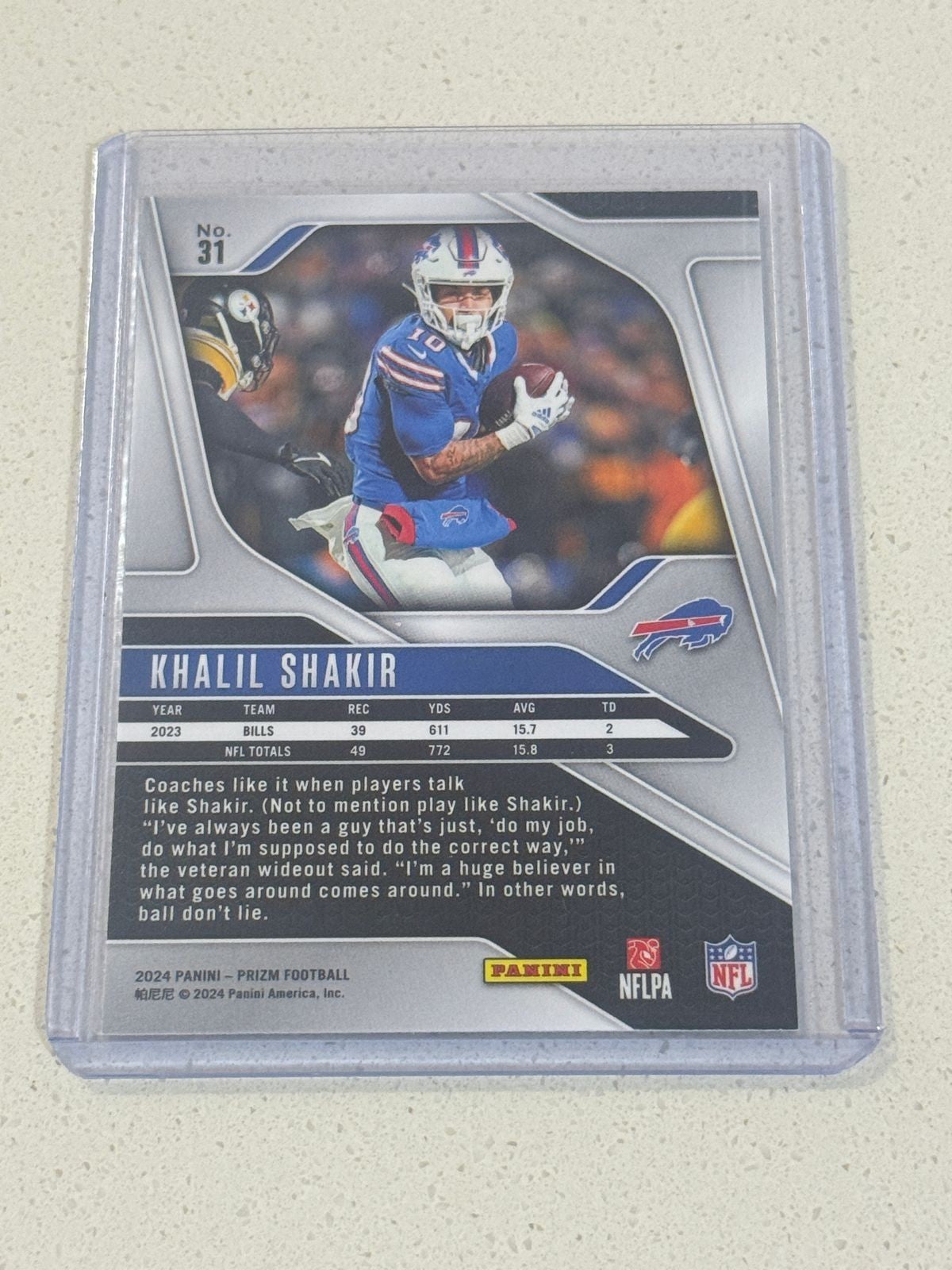 2024 Panini PRIZM Football KHALIL SHAKIR #31 Silver PRIZM