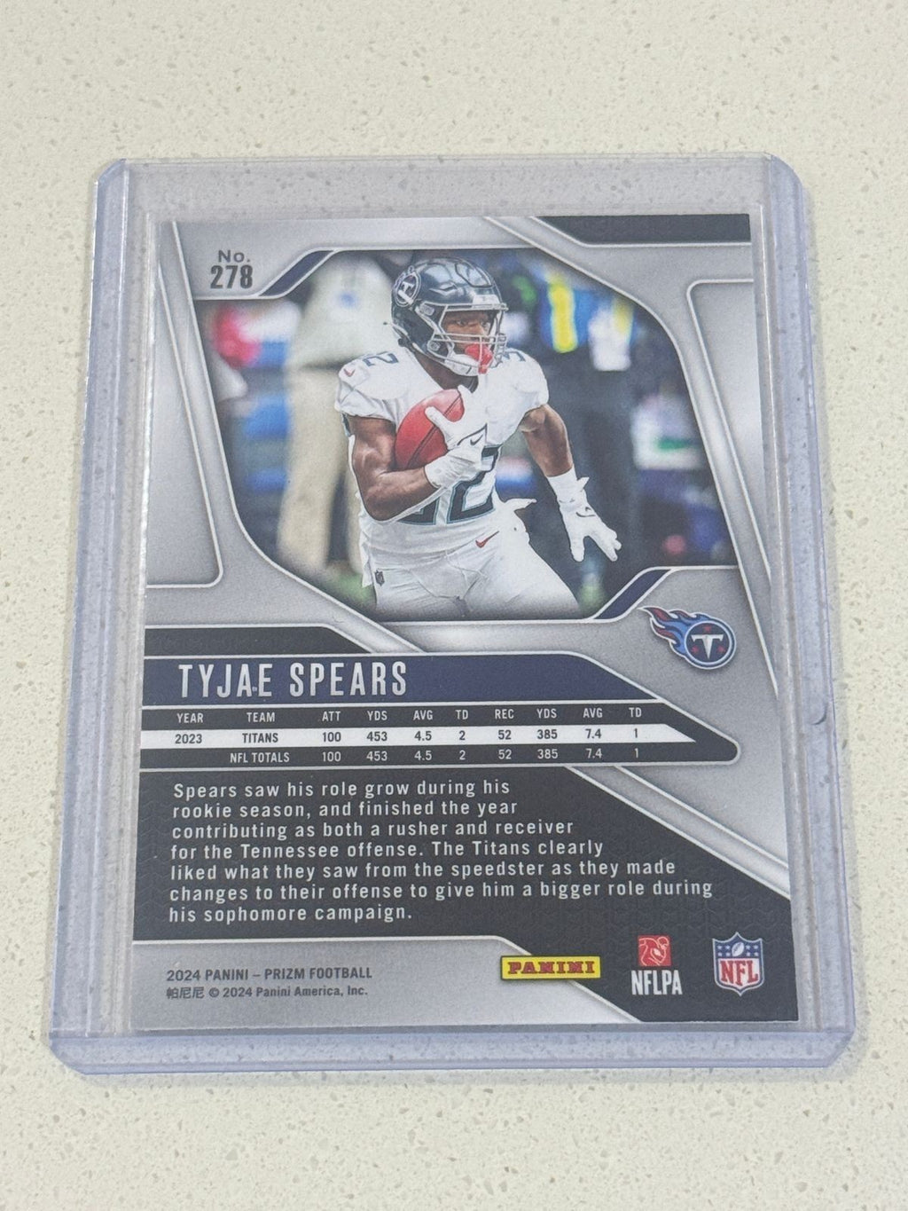 2024 Panini PRIZM Football TYJAE SPEARS #278 Silver PRIZM