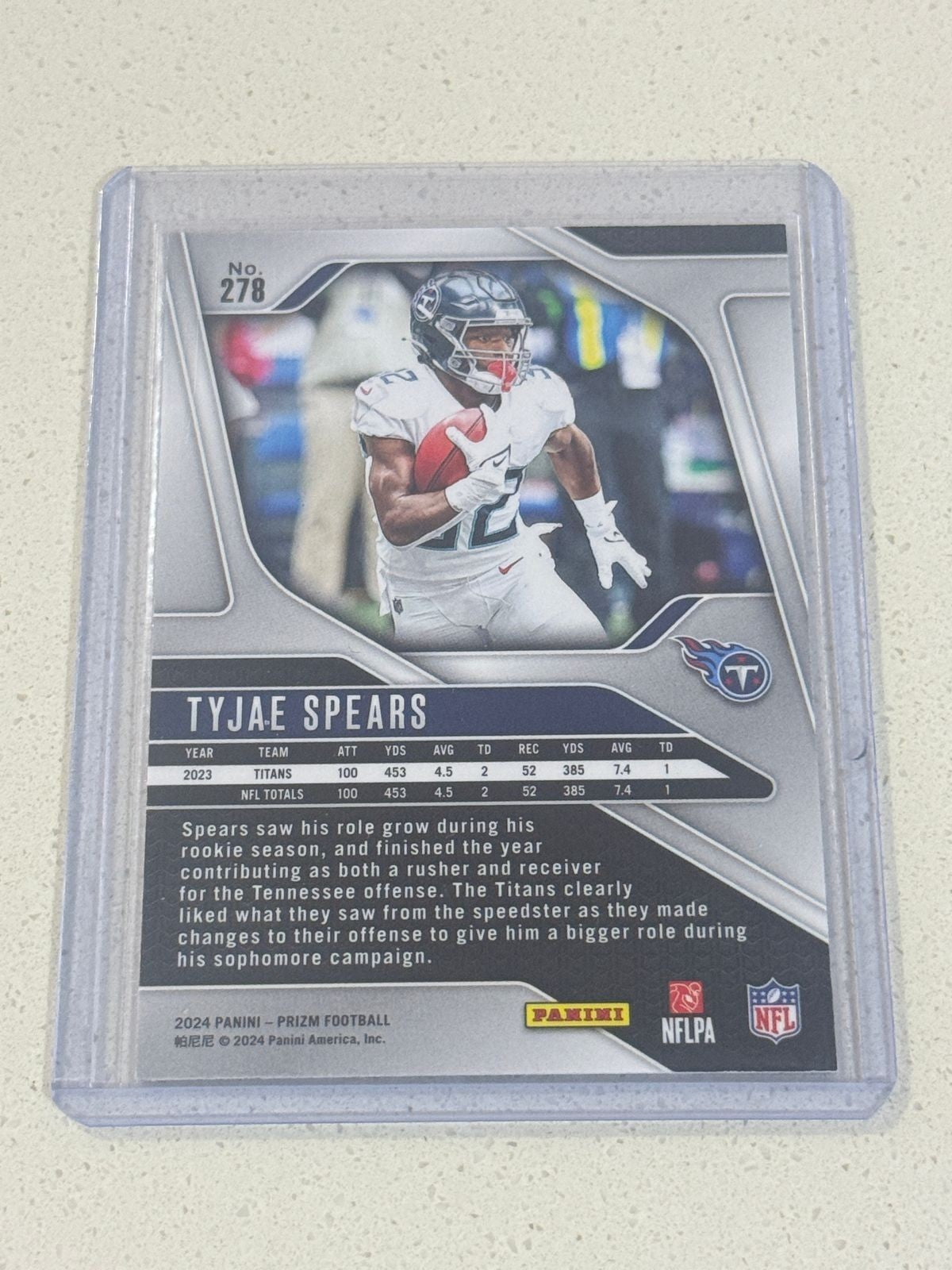 2024 Panini PRIZM Football TYJAE SPEARS #278 Silver PRIZM