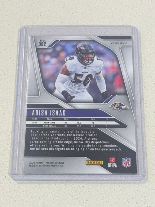 2024 Panini PRIZM Football ADISA ISAAC RC card Orange PRIZM #302