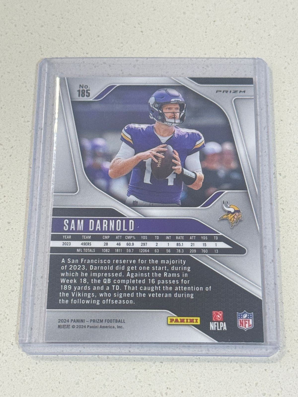 2024 Panini PRIZM Football SAM DARNOLD #185 Orange PRIZM