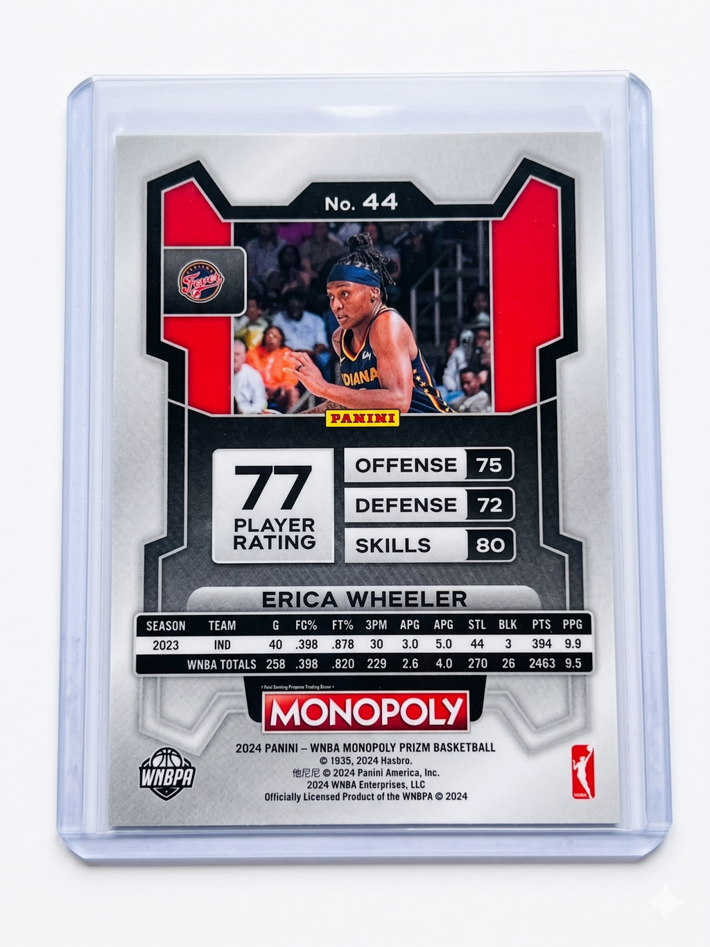 2024 Panini WNBA Monopoly PRIZM ERICA WHEELER Silver #44