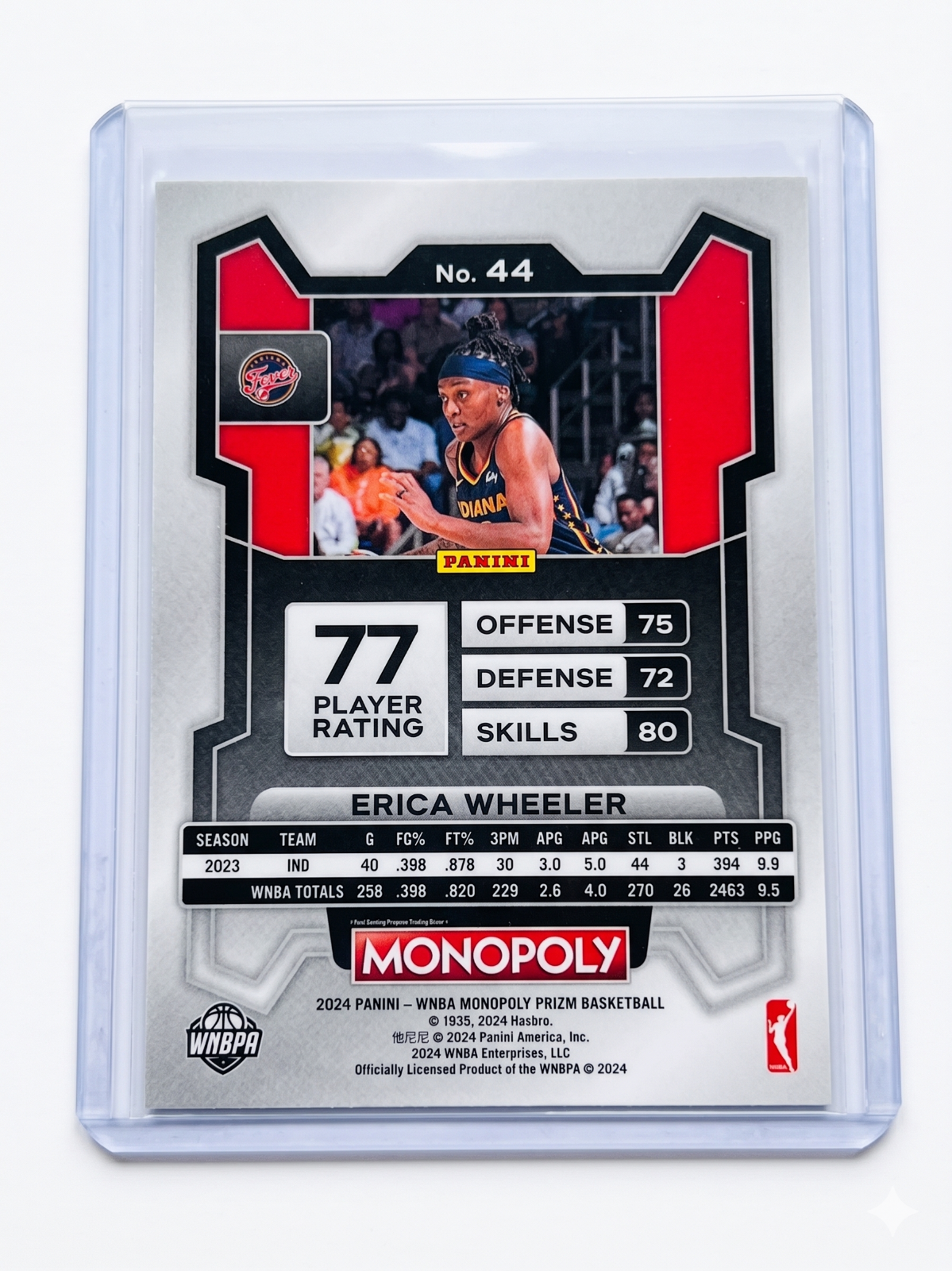 2024 Panini WNBA Monopoly PRIZM ERICA WHEELER Silver #44