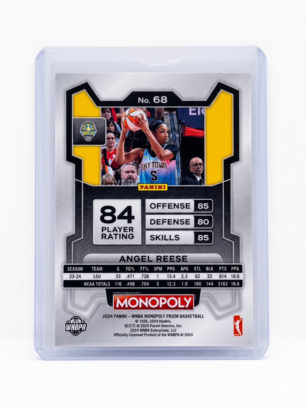 2024 Panini WNBA Monopoly PRIZM ANGEL REESE RC Base #68