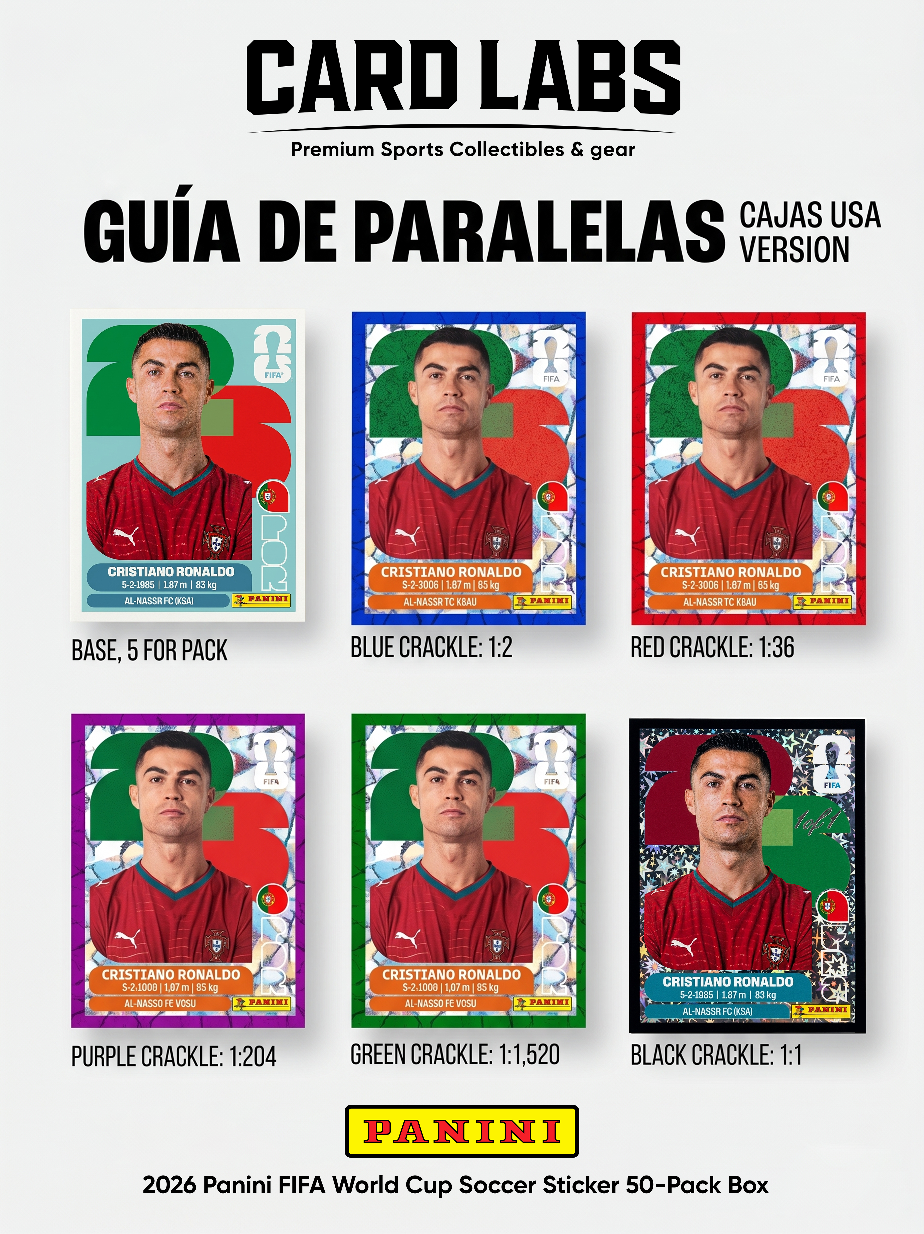 ¡PREVENTA EXCLUSIVA! Caja de Stickers Panini Mundial FIFA 2026 – Versión USA (50 Paquetes)