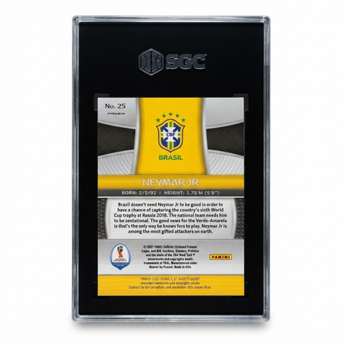 2018 Panini Prizm FWC Neymar Jr Silver Prizm SGC 9.5