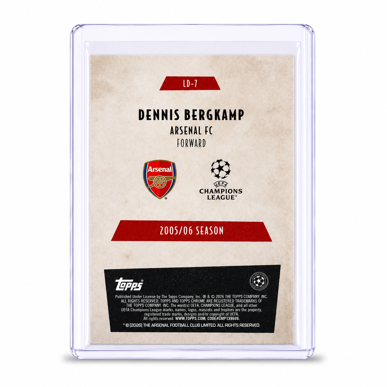 25-26 Topps Chrome Dennis Bergkamp Last Dance #LD-7