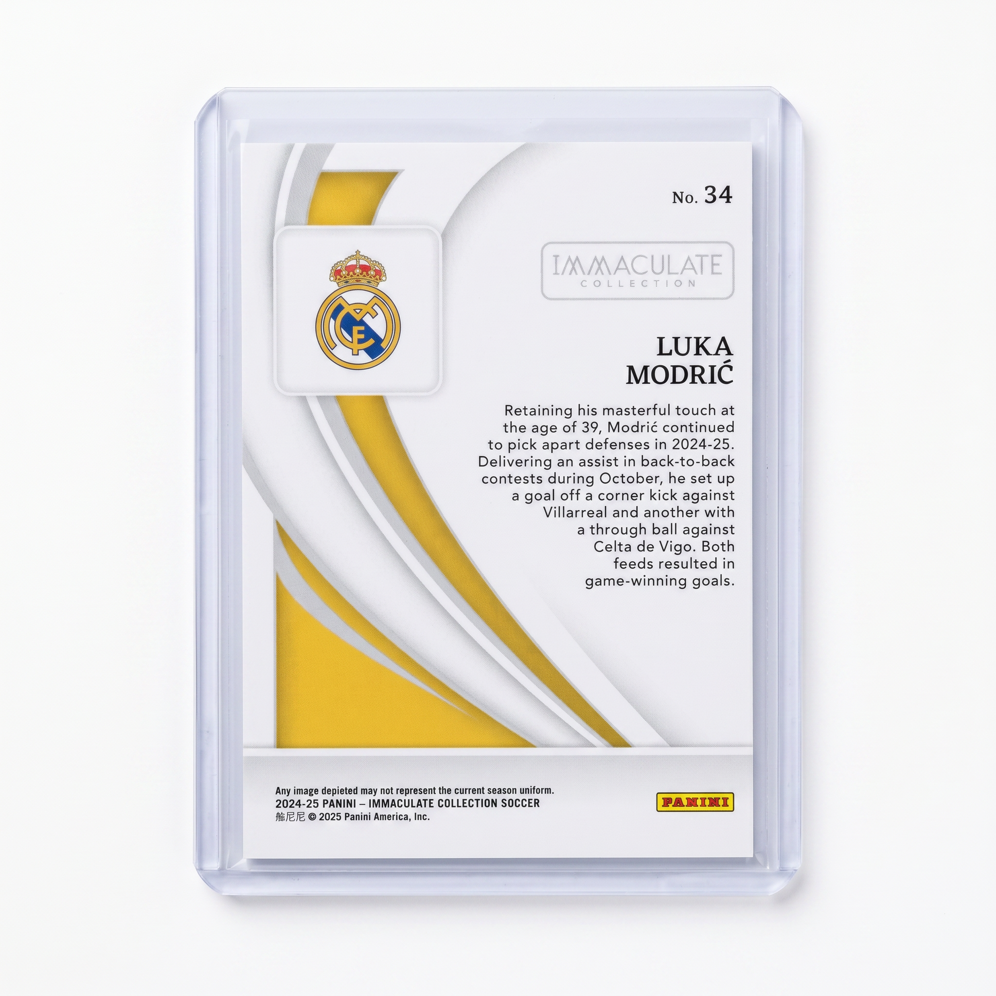 Panini Immaculate Collection Luka Modric Real Madrid /40 Soccer Card